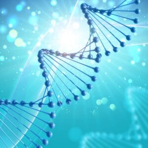 3D render of a medical background with DNA strands