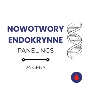 Nowotwory endokrynne – panel NGS – krew<span class="custom-lista-opis">Oznaczenie wariantów germinalnych w genach związanych ze skłonnością do występowania nowotworów endokrynnych. &nbsp;</span>