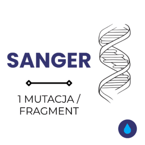 Sekwencjonowanie metodą Sangera – 1 mutacja/fragment – ślina<span class="custom-lista-opis">Celowane oznaczenie znanej mutacji przy pomocy sekwencjonowania metodą Sangera.</span>