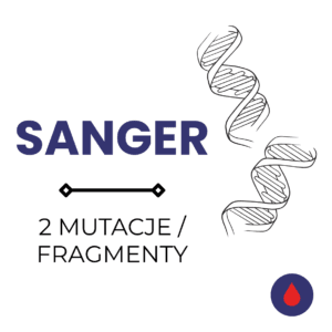 Sekwencjonowanie metodą Sangera – 2 mutacje/fragmenty – krew<span class="custom-lista-opis">Celowane oznaczenie znanej mutacji przy pomocy sekwencjonowania metodą Sangera.</span>
